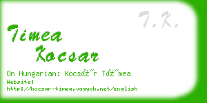 timea kocsar business card